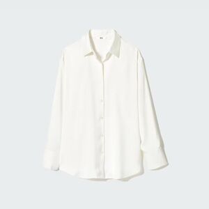 UNIQLO WHITE SATIN BUTTON DOWN BLOUSE